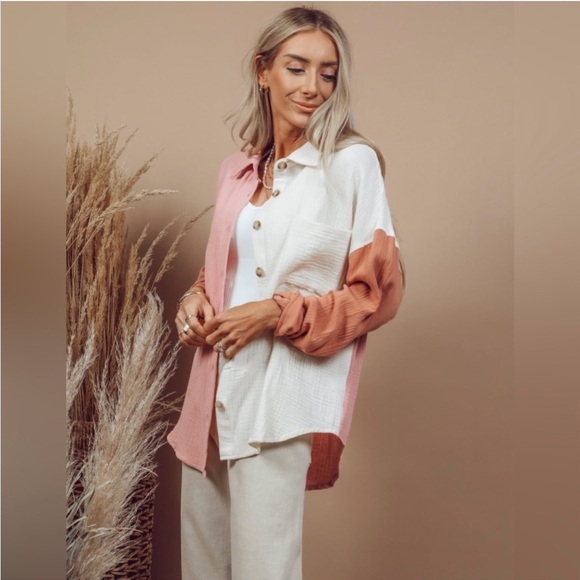 HEYDAY Colourblock Button-Down Shirt - Picture 3 of 7